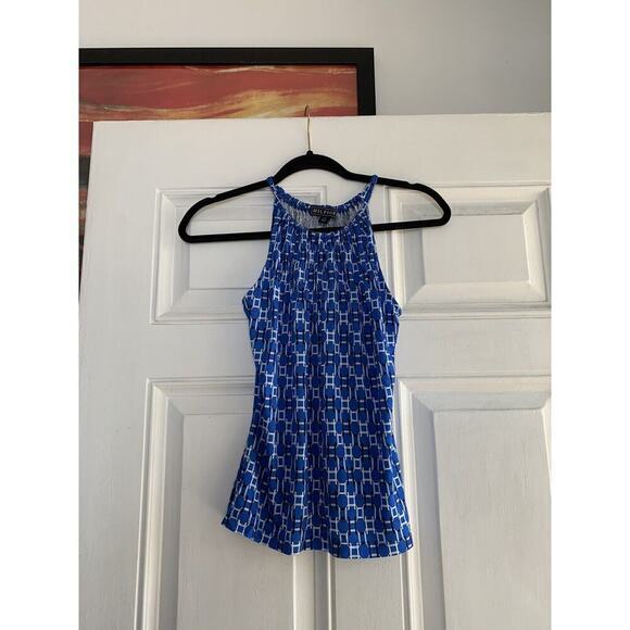 Tommy Hilfiger Women Small Blue Logo Sleeveless Strap Shelf Bra Stretch Tank Top - Picture 1 of 4